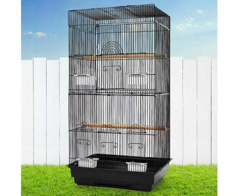 i.Pet Medium Bird Cage with Perch 88cm- Black
