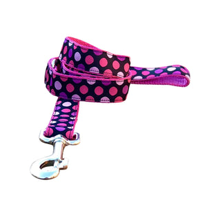 Pink Spot Dog Lead Dog Leash Hand Made by The Bark Side