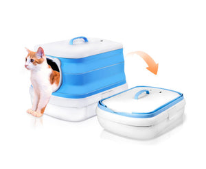 Large Foldable Plastic Cat Litter Box - Easy Cleaning