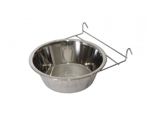YES4PETS 2 x Stainless Steel Water/Food Bowl for Chicken Coop, Rabbit, Bird, Dog or Cat