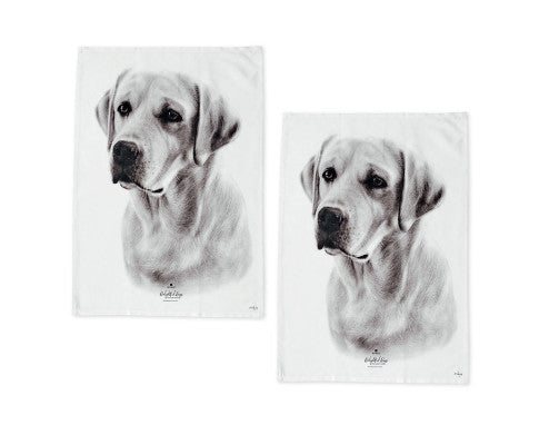 Set of 2 Delightful Dogs Cotton Kitchen Tea Towels