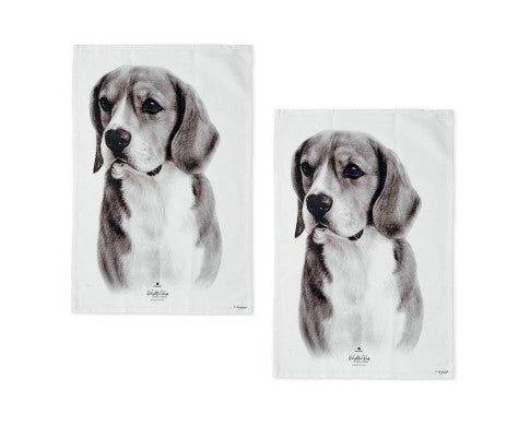 Set of 2 Delightful Dogs Cotton Kitchen Tea Towels