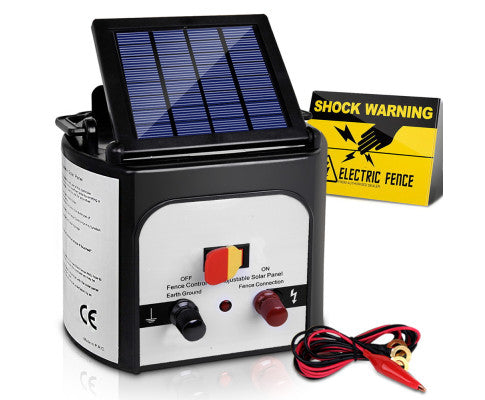 Giantz 3km 5km or 8km Solar Electric Fence Charger Energiser