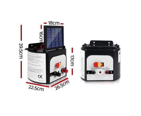 Giantz 3km 5km or 8km Solar Electric Fence Charger Energiser