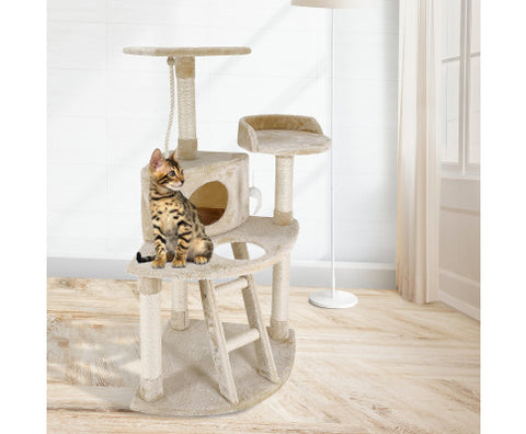 4Paws Cat Tree Scratching Post House Furniture Bed Luxury Plush Play 120cm