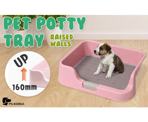 PS KOREA Dog Potty Tray Training Toilet with Raised Walls