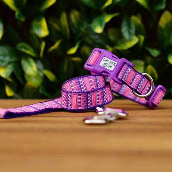 Aztec Dog Lead / Pink / Purple / Dog Leash - Hand Made by The Bark Side