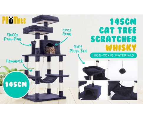 Paw Mate 145cm Cat Tree/Scratching Post Condo Tower