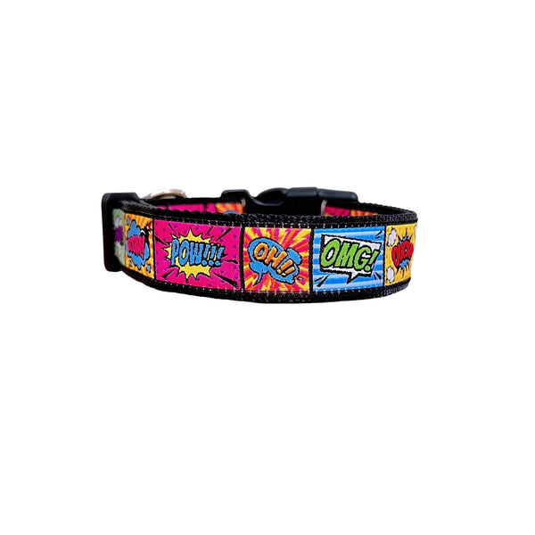 Comic Mania Dog Collar / XS - L - Hand Made by The Bark Side