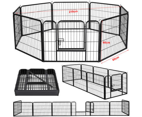 8 Panel Pet Dog Cat Bunny Puppy Playpen Exercise Cage Dog Panel Fence