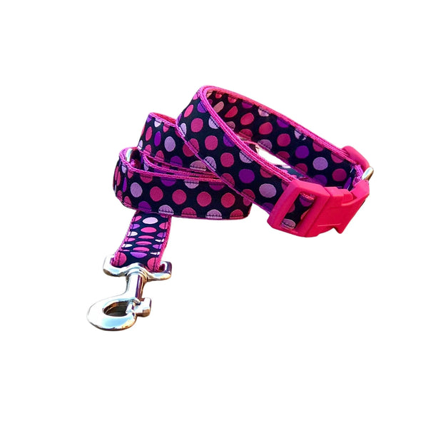 Pink Spot Dog Lead / Dog Leash - Hand Made by The Bark Side