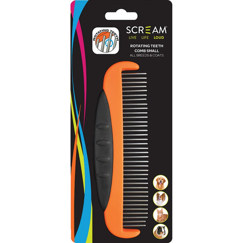 Scream ROTATING TEETH COMB Loud Orange - Small 14cm