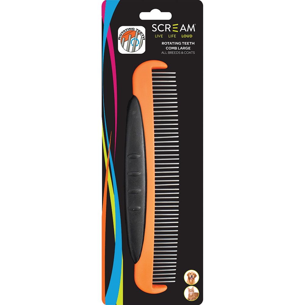 Scream ROTATING TEETH COMB Loud Orange - Large 18cm