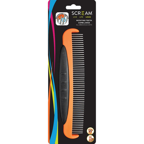 Scream ROTATING TEETH COMB Loud Orange - Large 18cm