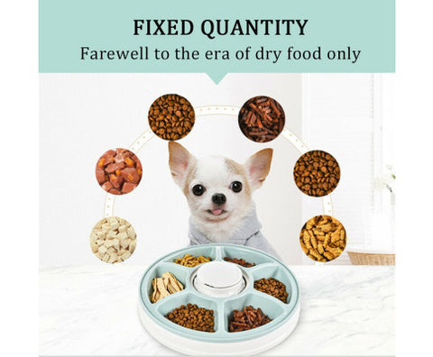 Auto LCD Digital Dog Pet Feeder Dispenser Food Bowl Cat 6 Meal Automatic Program