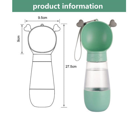 Portable Dog Water Bottle with Food Container Leak Proof Dog Water Dispenser
