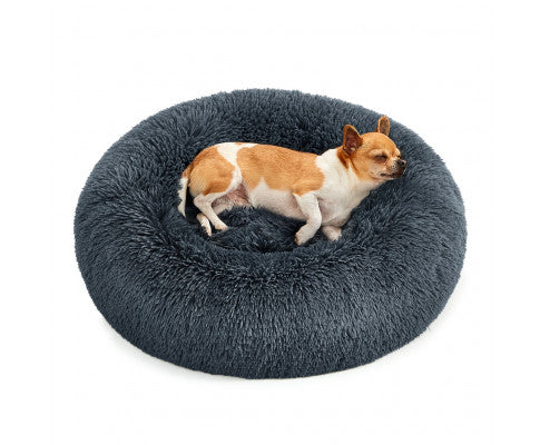 FEANDREA 60cm Dog Bed with Removable Washable Cushion Dark Grey