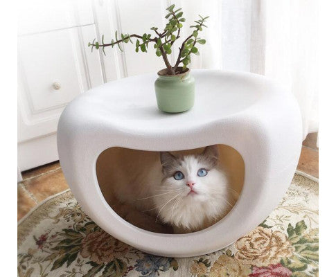 YES4PETS Cat Kitten Bed Cave - Small Dog House Kennel - Plastic Pet Pod Bedding Igloo