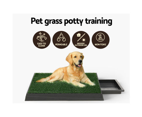 i.Pet Pet Training Pad With Tray Grass Mat
