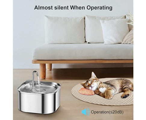 YES4PETS 3.2L Automatic Electric Pet Water Fountain Dog or Cat Stainless Steel Feeder Bowl Dispenser