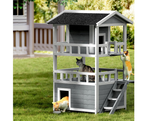 i.Pet Cat, Small Dog or Rabbit Wooden Outdoor House