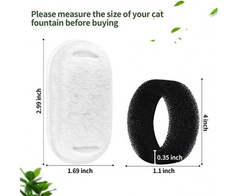 YES4PETS 8 x Dog/Cat Fountain Filter Replacement Activated Carbon Exchange Filtration System Automatic Water Dispenser Compatible