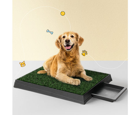 i.Pet Pet Training Pad With Tray Grass Mat