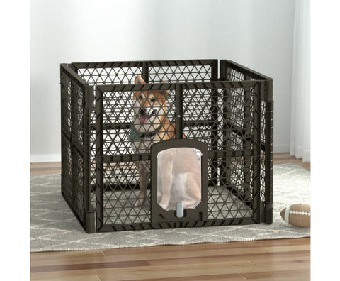i.Pet Pet Dog Playpen Enclosure Panel Fence Puppy Cage Plastic Play Pen Foldable
