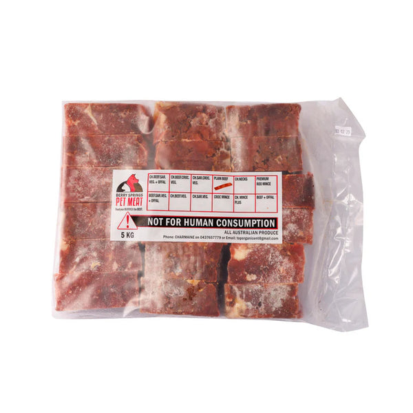 5KG RED PLAIN BEEF - Berry Springs Pet Meat