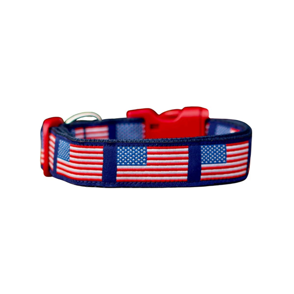 American Flag Dog Collar - Hand Made by The Bark Side