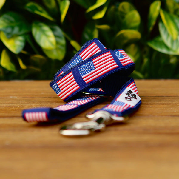 American Flag Dog Lead / Leash - Hand Made by The Bark Side