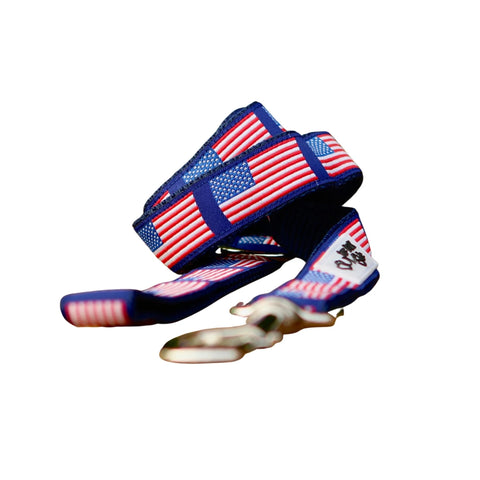American Flag Dog Lead / Leash - Hand Made by The Bark Side
