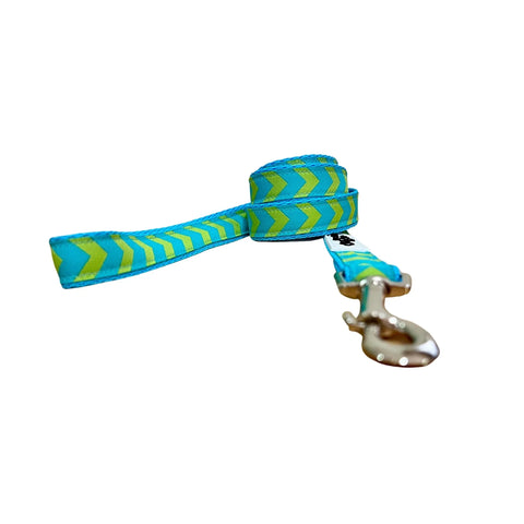 Blue & Green Arrows Dog Lead / Leash - Hand Made by The Bark Side