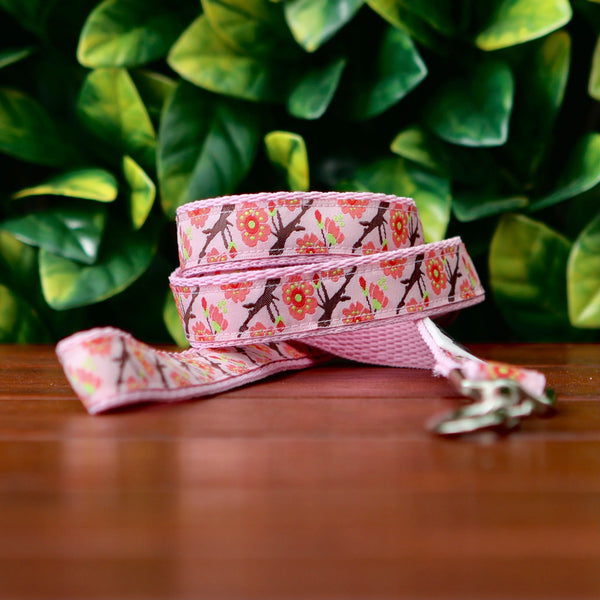 Cherry Blossom Dog Lead / Leash - Hand Made by The Bark Side