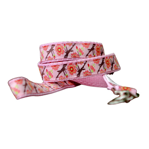 Cherry Blossom Dog Lead / Leash - Hand Made by The Bark Side