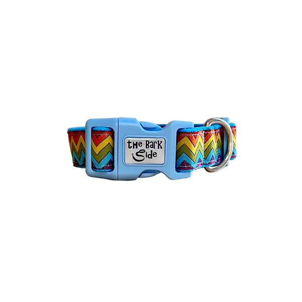 Rainbow Waves Dog Collar - Hand Made by The Bark Side