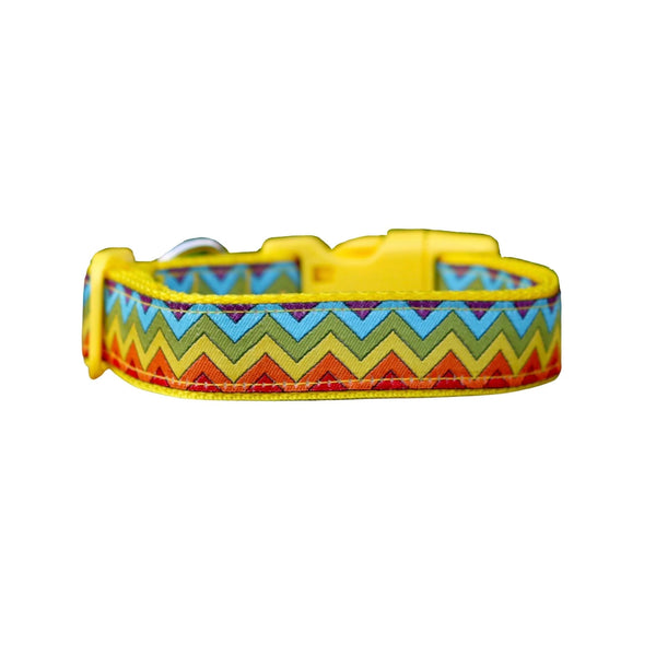 Rainbow Waves Dog Collar - Hand Made by The Bark Side