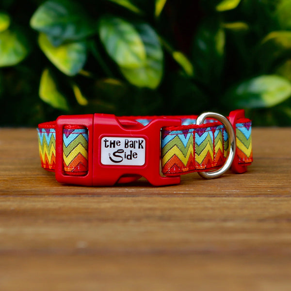 Rainbow Waves Dog Collar - Hand Made by The Bark Side