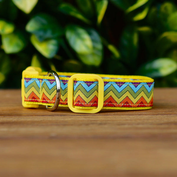 Rainbow Waves Dog Collar - Hand Made by The Bark Side