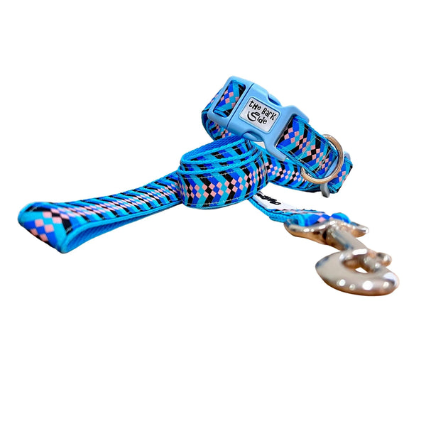 Diamond Chevron - Pink Blue: Dog Lead / Leash - Hand Made by The Bark Side