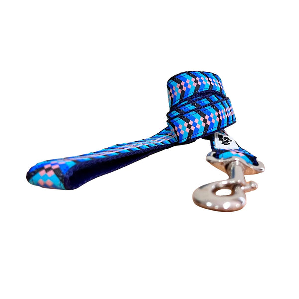 Diamond Chevron - Pink Blue: Dog Lead / Leash - Hand Made by The Bark Side
