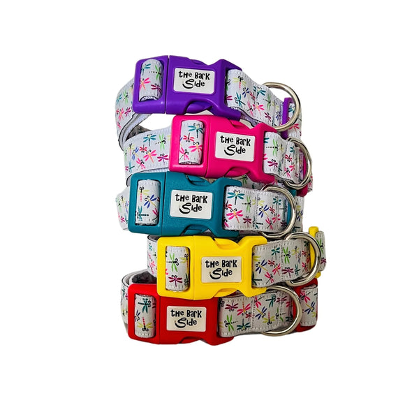 Dragonflies Dog Collar - Hand Made by The Bark Side