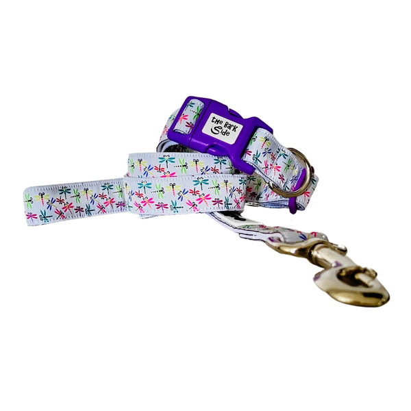 Dragonflies Dog Collar - Hand Made by The Bark Side