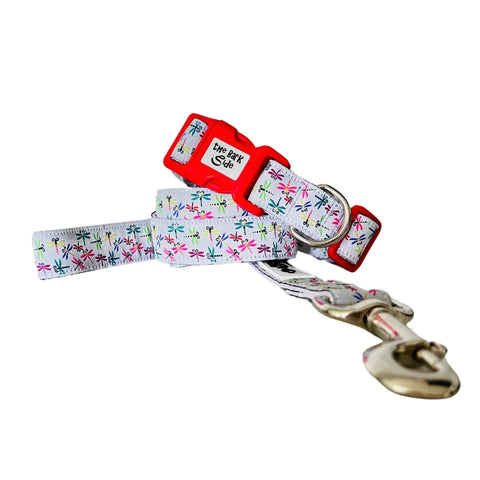 Dragonflies Dog Collar - Hand Made by The Bark Side
