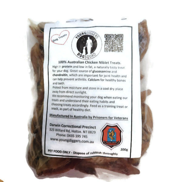 Chicken Niblet Dog Treats 200g- Young Diggers Dog Squad