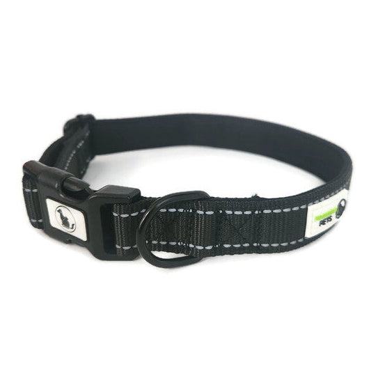 Nylon w/Reflective Stitching Padded Dog Collar - Moondidley Pets