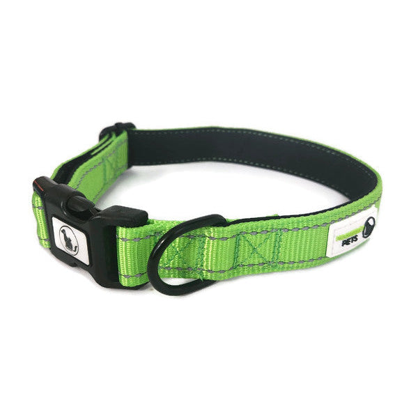 Nylon w/Reflective Stitching Padded Dog Collar - Moondidley Pets