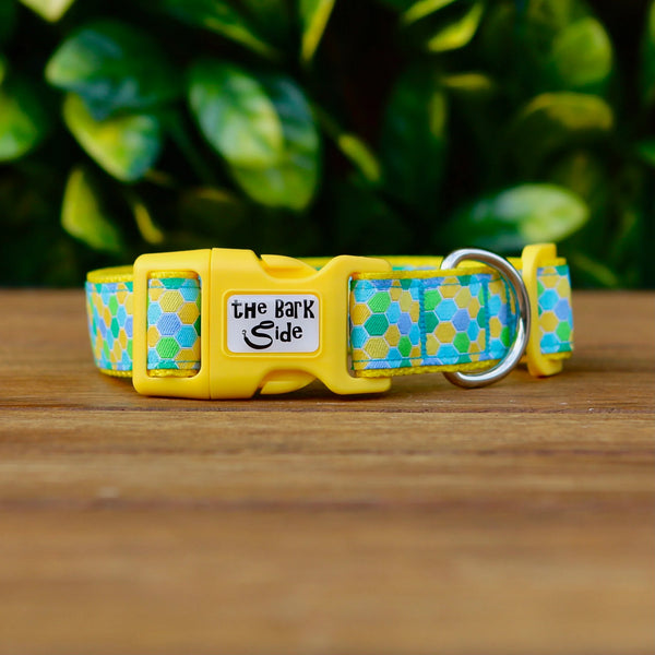 Hexagonal Honeycomb Dog Collar - Hand Made by The Bark Side