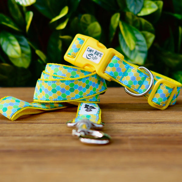 Hexagonal Honeycomb Dog Collar - Hand Made by The Bark Side