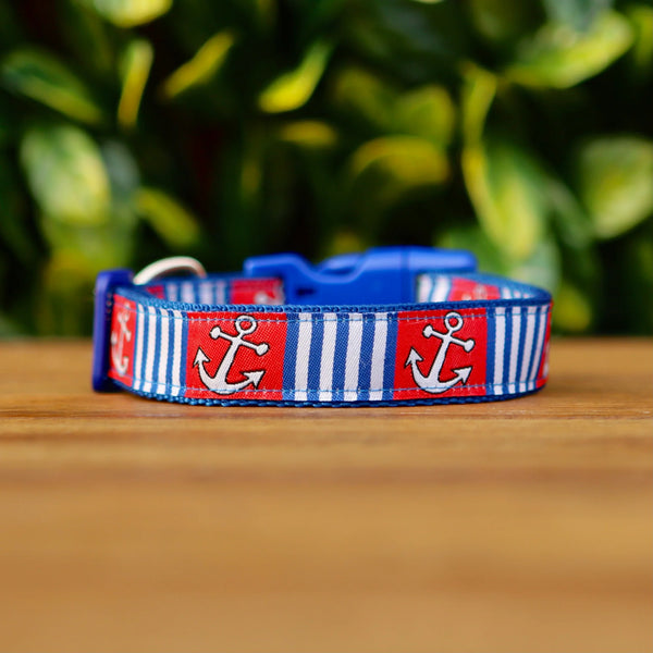Nautical Dog Collar - Hand Made by The Bark Side